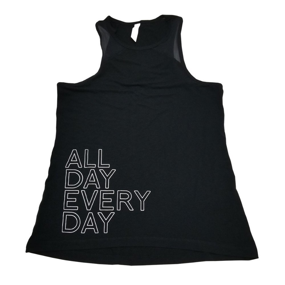 Ideology All Day Graphic Racerback Tank Top Black